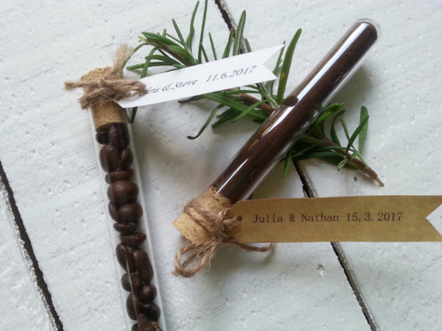 Wedding Favour Test Tube with Coffee or Hot Chocolate